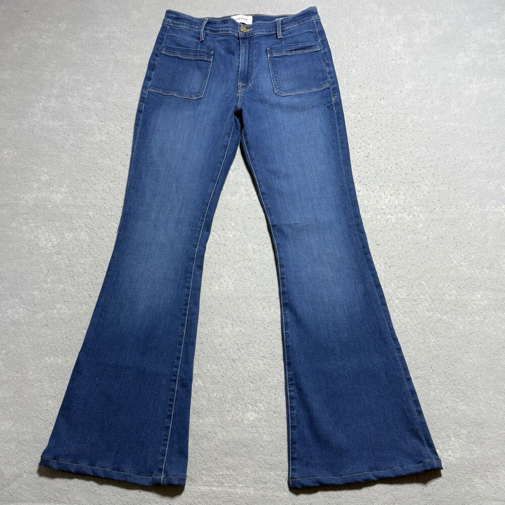 Frame Denim Women's Skinny Flared Jeans — Medium Blue